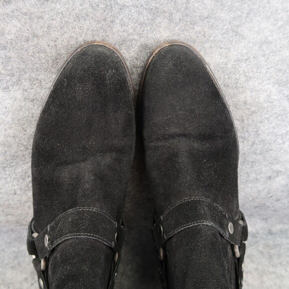 AllSaints Shoes Womens 40 Bootie Harness Leather Block Heel Fashion Slip On Boot - Picture 9 of 16